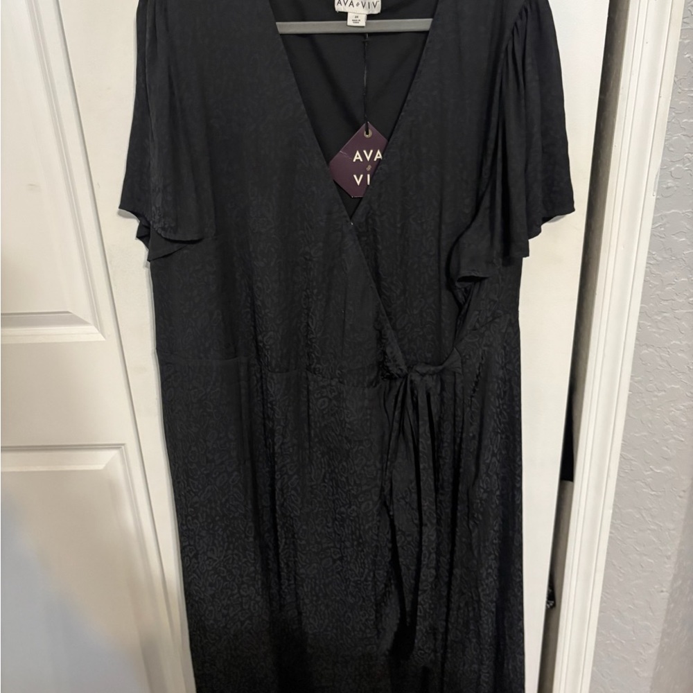 Ava & Viv Black Wrap Dress